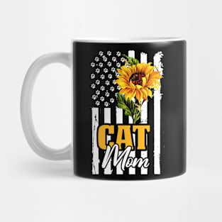 Flag American Cat Mom Mug